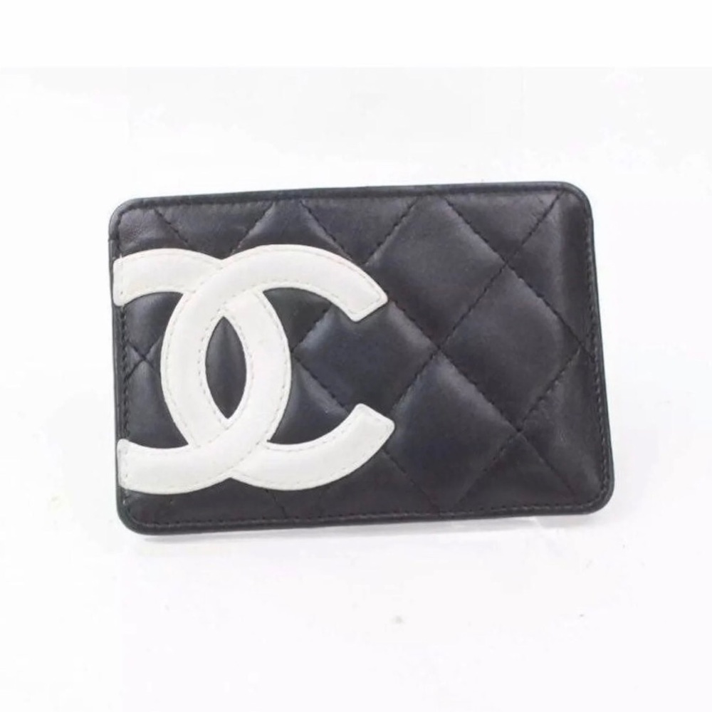 CHANEL Card Holder Cambon Black Leather